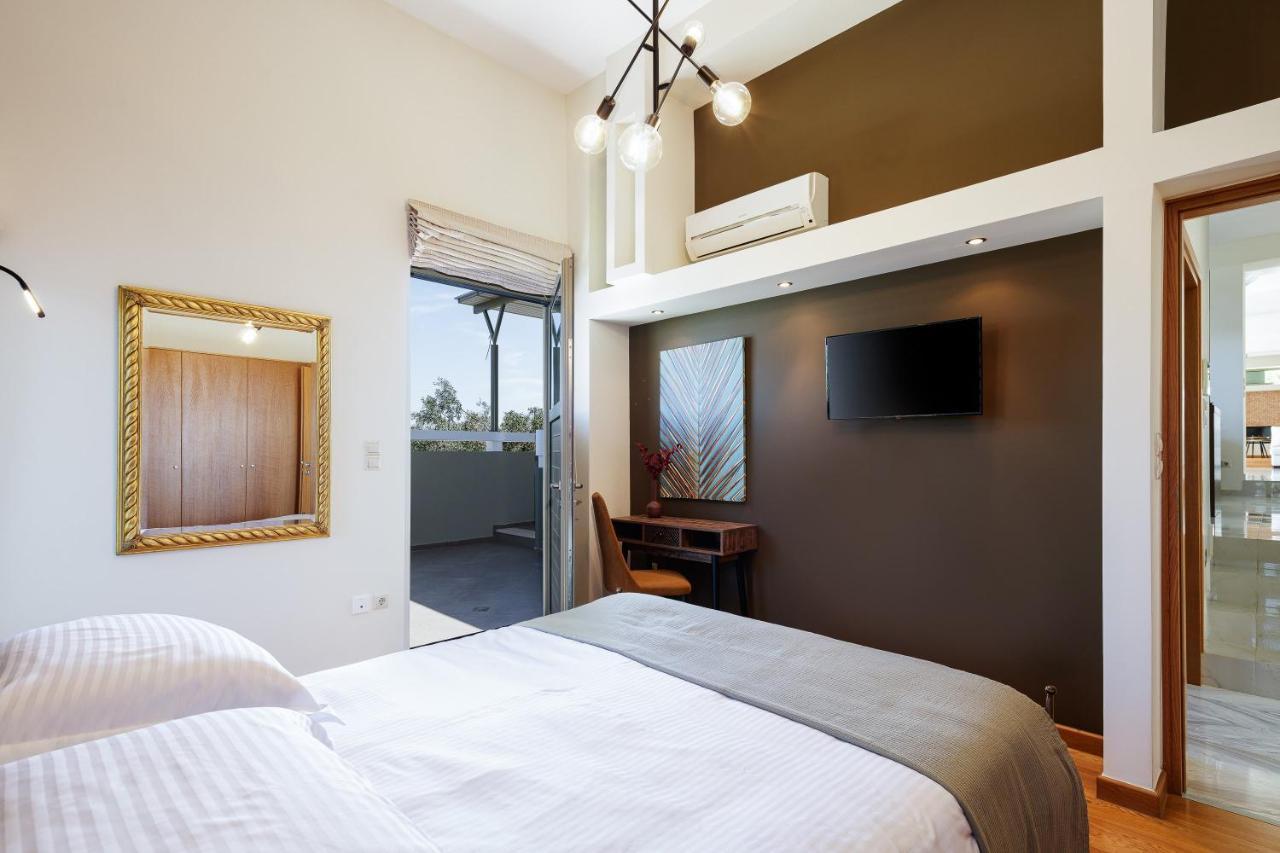 Rizes Villa With Jacuzzi & Heated Pool Agia Triada Экстерьер фото
