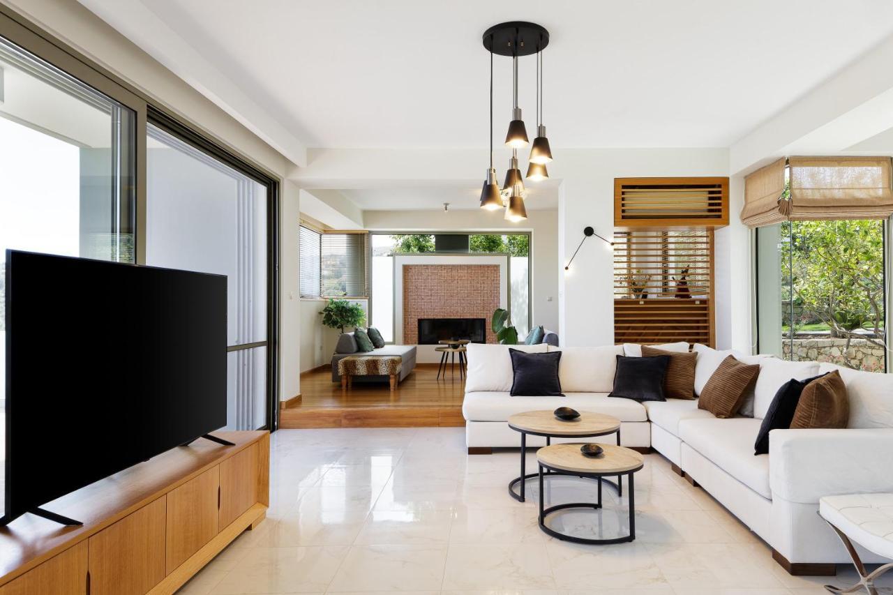 Rizes Villa With Jacuzzi & Heated Pool Agia Triada Экстерьер фото