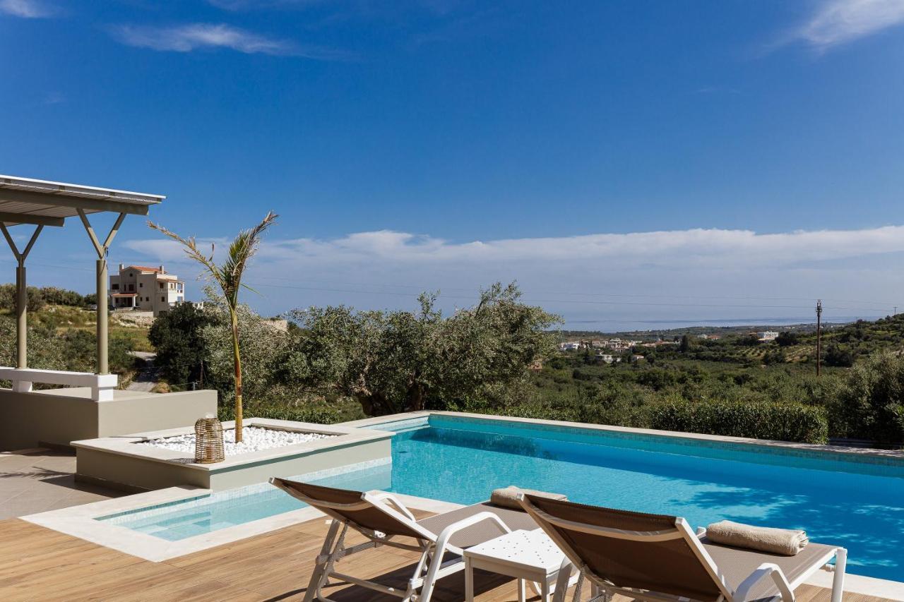Rizes Villa With Jacuzzi & Heated Pool Agia Triada Экстерьер фото