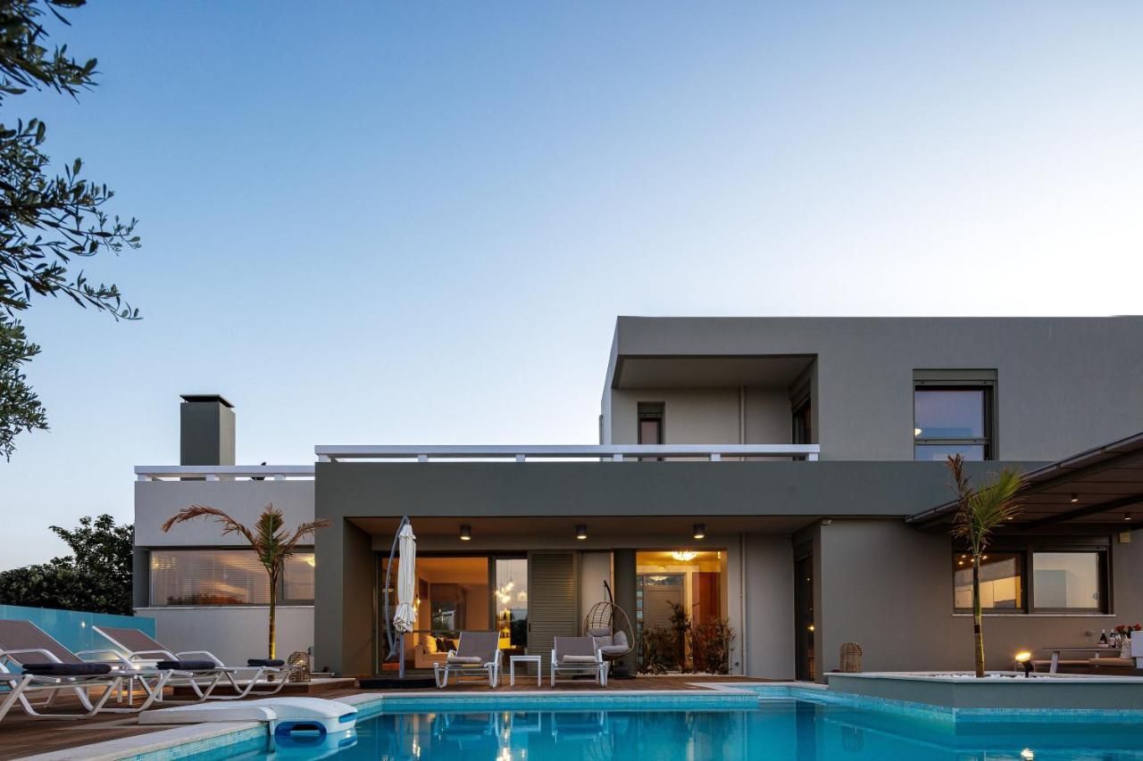 Rizes Villa With Jacuzzi & Heated Pool Agia Triada Экстерьер фото