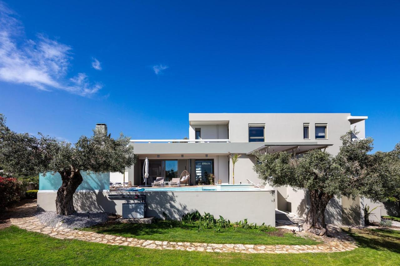 Rizes Villa With Jacuzzi & Heated Pool Agia Triada Экстерьер фото